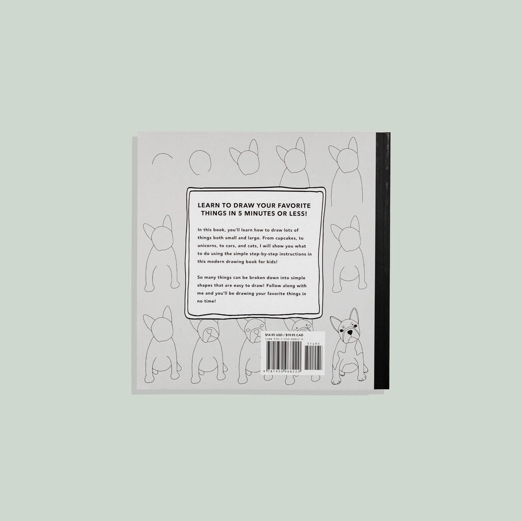 The cover of "All the Things: How To Draw Books For Kids" features step-by-step line drawings of French Bulldogs and a text box highlighting easy, fun drawing lessons to help kids quickly learn to draw their favorite things.