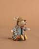 A Maileg x Fagus Tractor Set is displayed upright against a solid beige background.