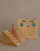 Wooden castle toy with gem inserts