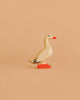 The Bumbu Handmade Wooden Woodland Animals Set features eco-friendly, hand-painted wooden duck figurines with orange beaks and feet, painted eyes, and black wing details—perfect for collectors of handcrafted animal toys.
