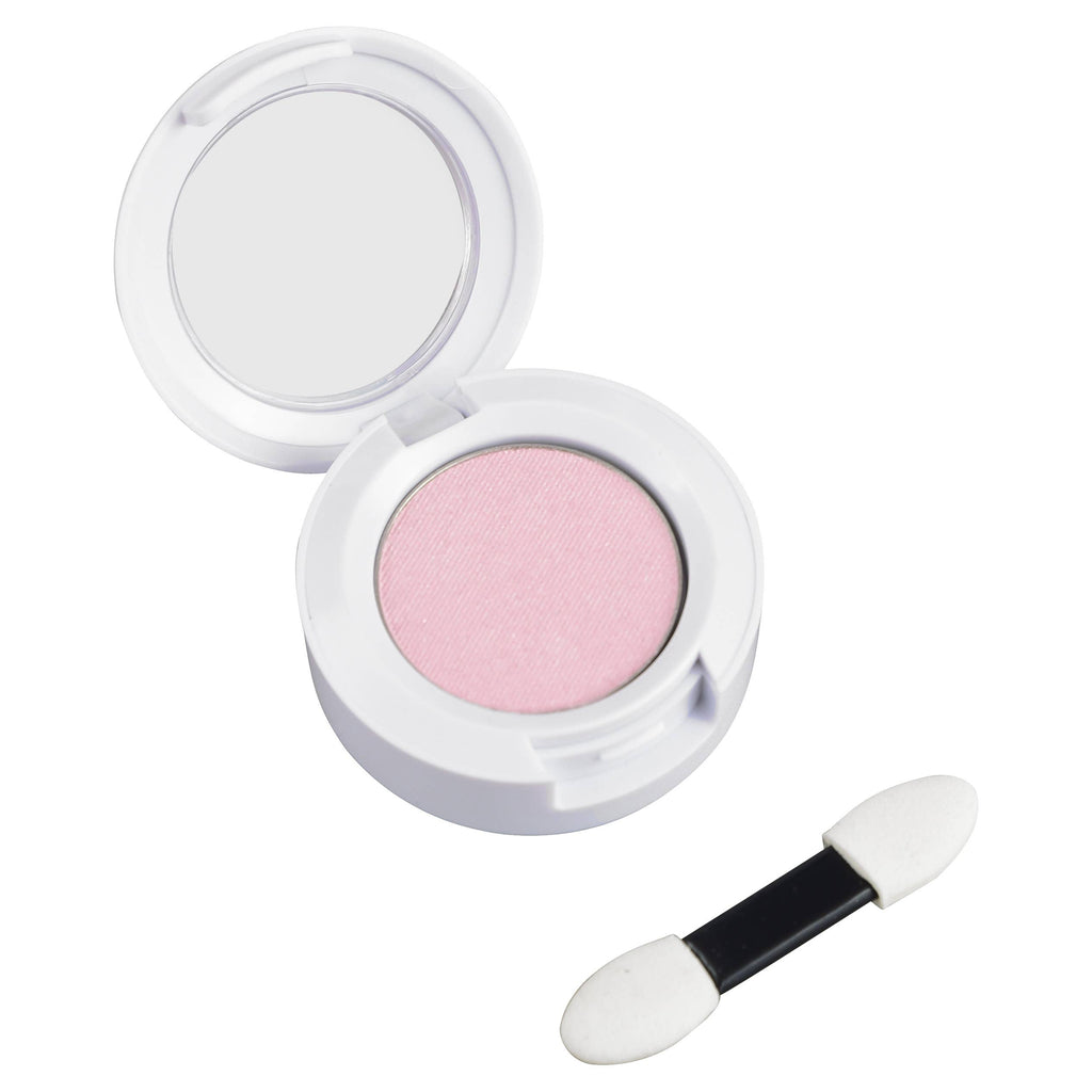 Open compact of light pink eyeshadow with an applicator sponge from the Klee Naturals Deluxe Makeup Kit - Pink Ballet Fairy.
