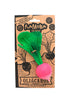 Ramona the Radish Teething Toy is a natural rubber baby toy shaped like a radish with green leaves and a pink bulb, perfect for sensory play and displayed on charming illustrated packaging.