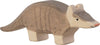 The Holztiger Armadillo is a handcrafted wooden toy, painted in brown and gray with simple features and a friendly look—part of the delightful HOLZTIGER figures collection.