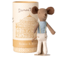 The PRE-ORDER: Ballet Dancer Mouse, Big Brother (Aprox. Ship Date: Late October), a small cotton mouse in a blue shirt and white pants, stands before a "Romeo & Juliet" cylindrical box with a domed building illustration.