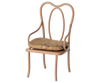The PRE-ORDER: Vintage Chair, Mini - Dark Powder (ships early October) is a cozy vintage-style chair with curved metal legs and a gold-patterned cushion—perfectly sized for bunny and rabbit companions.