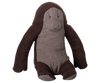 The Maileg Gorilla, Medium is a soft plush toy with dark brown arms, legs, and head, and a light brown face and body. It sits upright against a white background—ideal for cuddling or adding to your Safari friends collection.