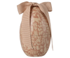 The Maileg Easter Egg, Small - Powder features a beige floral and bunny pattern with a textured bow—perfect for adding charm to your seasonal décor.