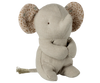 The Maileg Lullaby Friends Elephant, Mini in Iron Grey is a soft toy with patterned ears, a tassel tail, and embroidered details. This cuddly companion sits upright and makes a charming newborn gift. Expected arrival: 04/15/26.