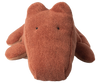 The Maileg Crocodile, Medium - Vintage Rose (expected 06/15/26), is a soft brown plush toy with small black eyes and stitched features, shaped like a crocodile—a perfect huggable addition to any stuffed animal collection.
