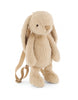 Snuggle Bunnies - Penelope Backpack - Hazelnut is a light brown plush bunny backpack with long ears and adjustable straps.