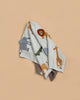 The Organic Cotton Knit Baby Blanket - Jungle features a light gray 100% cotton design with safari animal illustrations—including lion, elephant, giraffe, and crocodile—on a neutral beige background.