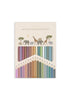 Konges Sloejd Metallic Coloring Pencils with triangular barrels in a box illustrated with giraffes, elephants, and trees, with the text “METALLIC COLOURING PENCILS” printed at the top.