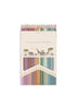 A box of Konges Sloejd Metallic Coloring Pencils with triangular barrels, featuring an illustration of safari animals and the text “METALLIC COLOURING PENCILS.”