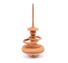 The Mader Apple Helene Top with Spinning Rings is a spinning top made from apple wood, featuring an elongated central handle and two decorative rings, shown upright on a white background.