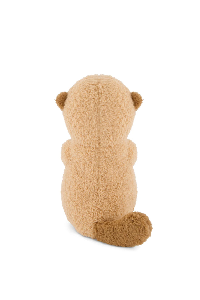 Back view of Ollie the Otter - Cocoa, a tan plush otter with a dark brown tail, perfect as a cuddle companion.