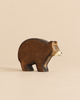 Handmade Holzwald Woodland Animals set brown wooden toy bear figurine.