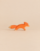 Hand-carved wooden Ostheimer Small Fox - Running in a pose, perfect for imaginative play.