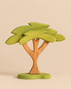 Ostheimer Tree - African handcrafted with a natural-toned trunk and a flat, light-green canopy on a matching green base.