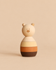 Sabo Concept Bear Stacker - Beige wooden toy featuring neutral-toned rings in shades of beige, tan, and dark brown.