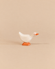 Ostheimer Goose - Standing handcrafted wooden toy in a standing position with an orange beak and feet, perfect for imaginative play.