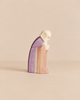 Hand-carved Ostheimer Joseph wooden figurine of a man in a head covering and robe, shown in profile with his head bowed for imaginative play.