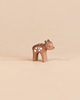 Handcrafted Ostheimer Deer - Small, Head Low figurine with white spots on its back and its head lowered.