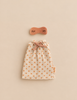 Maileg Extra Clothing: Nightgown For Mom Mouse featuring a polka-dot nightgown and a small sleep mask with embroidered closed eyes.