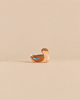Ostheimer Duck, Swimming, a small handcrafted wooden figurine with brown coloring and a bright blue wing detail.