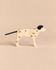Holztiger Dalmatian Dog handcrafted from wood with painted black spots and a rope tail.