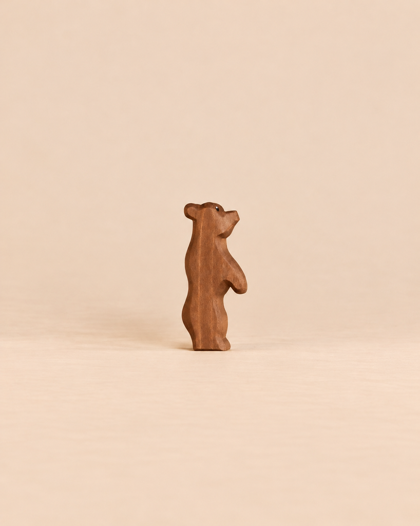 Ostheimer Small Bear - Standing, a handcrafted wooden figurine shaped like a standing bear for imaginative play.