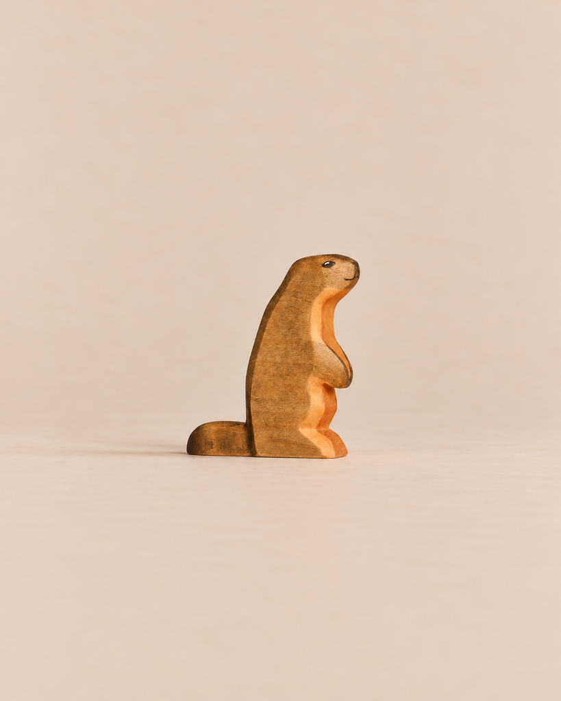 Handmade Holzwald Marmot figurine of a standing marmot.
