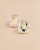 Konges Sloejd Glitter Bouncing Ball Set - Bunny & Panda featuring two clear glitter-filled bouncing balls, one containing a small bunny figure and the other a panda figure.