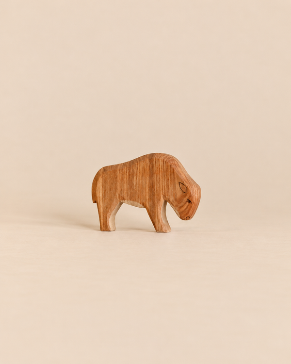 Handcrafted wooden Ostheimer Bison, Small figurine.
