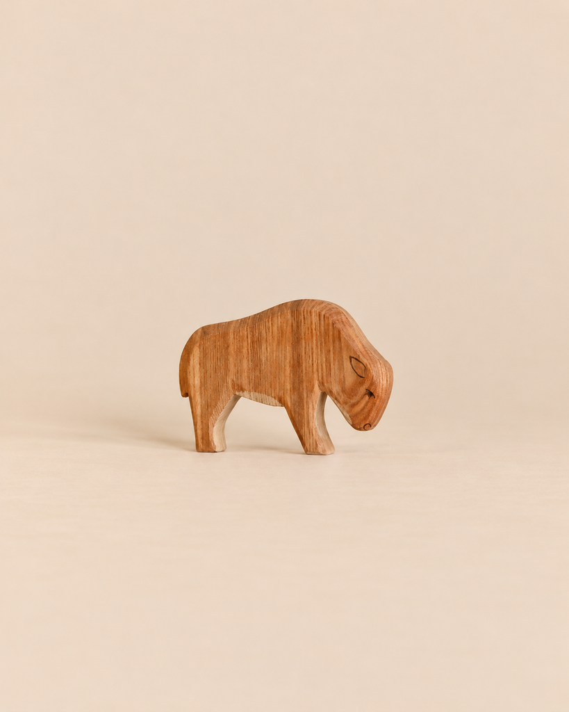 Handcrafted wooden Ostheimer Bison, Small figurine.