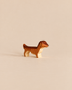 Small, sustainable Handmade Holzwald Dog - Dachshund, Small figurine with brown and tan markings.