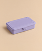 Rectangular light purple Toyo - Steel Stackable Storage Box T-190 - Lilac toolbox with a hinged lid.