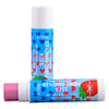 Two tubes of Strawberry Kiss lip shimmer from the Klee Naturals Deluxe Makeup Kit - Pink Ballet Fairy, one standing upright and one lying horizontally.