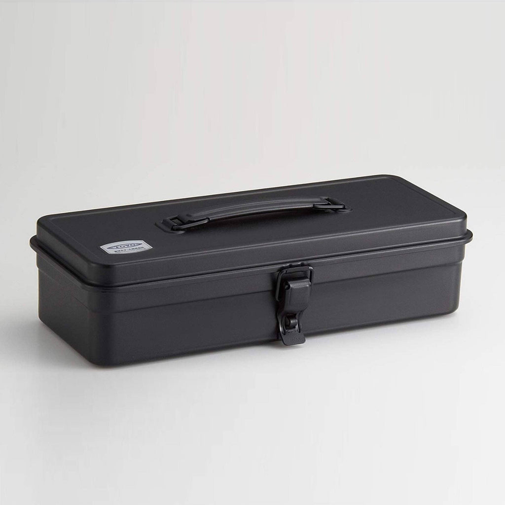 Multi Purpose Steel Storage Box T-320 - Black: a black rectangular steel toolbox with a carrying handle and a front latch.