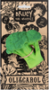 Brucy the Broccoli Teething Toy, a green broccoli-shaped baby toy made from natural rubber, comes on brown cardboard backing with black broccoli illustrations and "Oli & Carol Fruits & Veggies" text—perfect for sensory play.