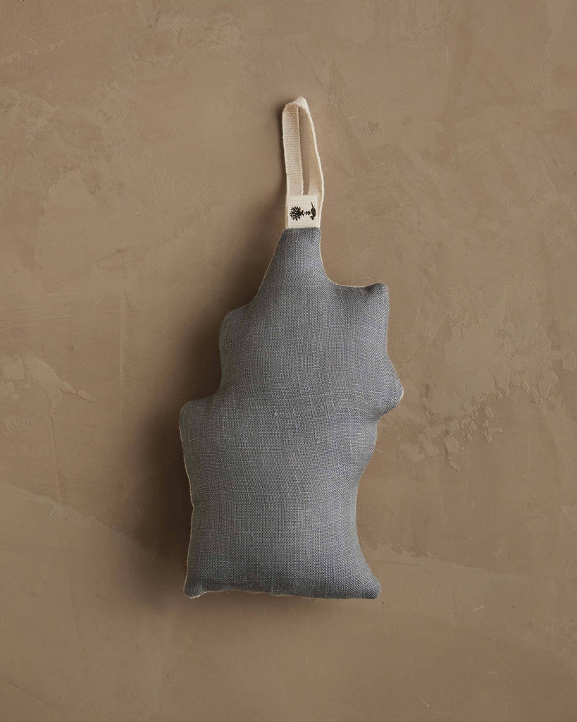 Coral & Tusk Christmas Donkey Ornament shaped like a grey natural linen donkey with a fabric hanging loop.