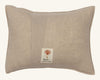 Coral & Tusk Blackbird with Acorn Pillow: Beige Oeko-Tex certified linen pillow with a sewn label, featuring simple, neat seams and original embroidered details.