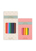 Konges Sloejd Little Artist Set - Kitty Friends featuring a box of colored pencils with a blue heart pattern and a box of markers with a pink polka-dot pattern, both labeled “colour me happy.”